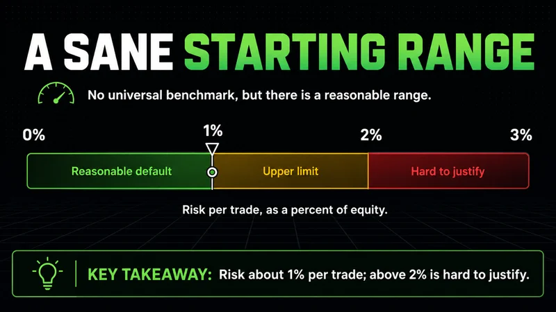 Neon risk meter marking 1% as a default and above 2% as hard to justify per trade