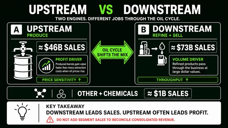 Upstream profit driver compared with downstream sales volume