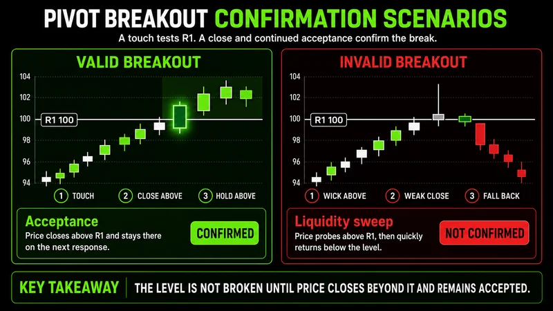 Paired bullish and bearish pivot breakout plans with entries, targets, and invalidation