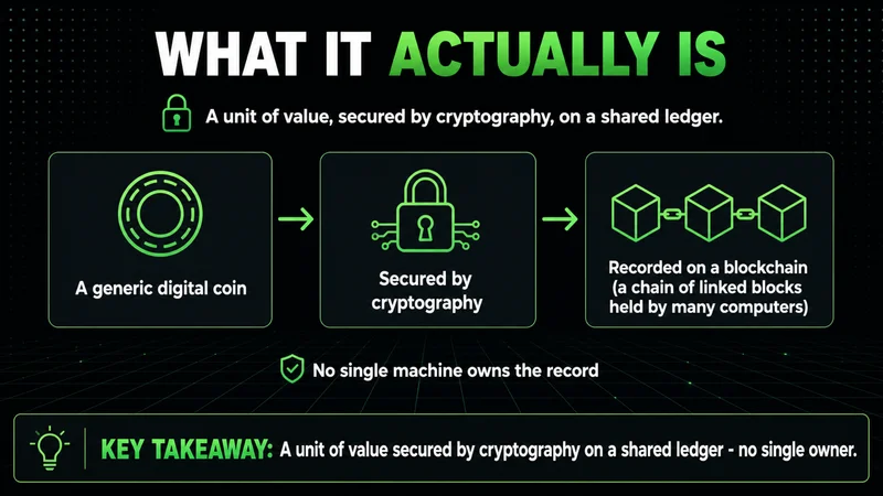 Neon flow defining a cryptocurrency as value secured by cryptography on a shared blockchain