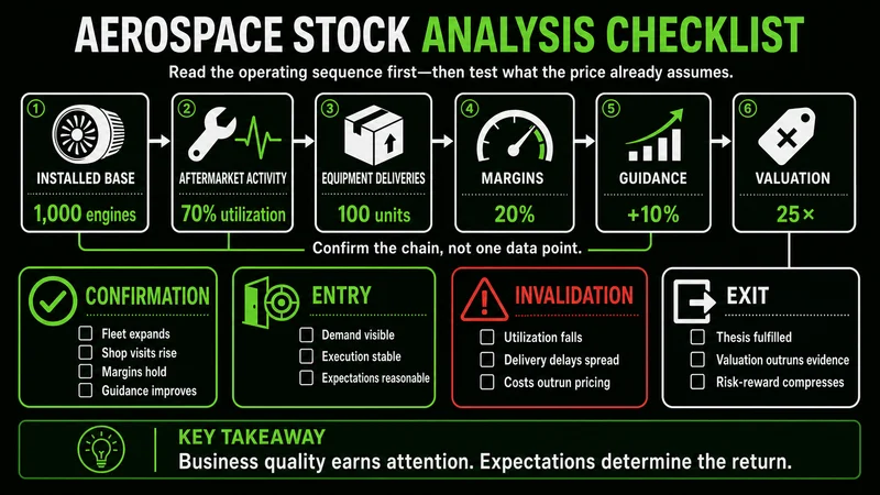 Checklist for analyzing GE Aerospace services, deliveries, margins, guidance, and valuation