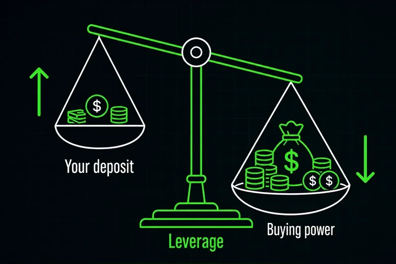 Leverage scale diagram comparing your deposit with larger buying power