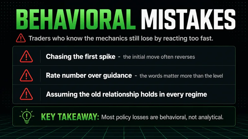 Neon checklist of behavioral mistakes traders make reading monetary policy